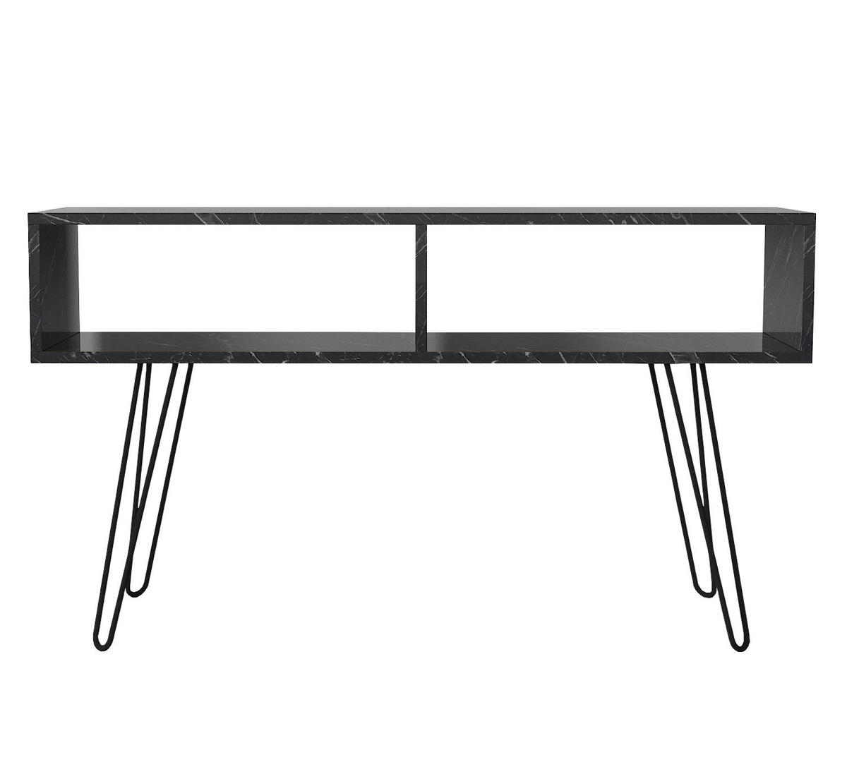 TV-LOWBOARD Alya mit Metallfüße Marmor Optik - Schwarz, Holzwerkstoff/Metall (120/68.5/29.5cm) - moebel17