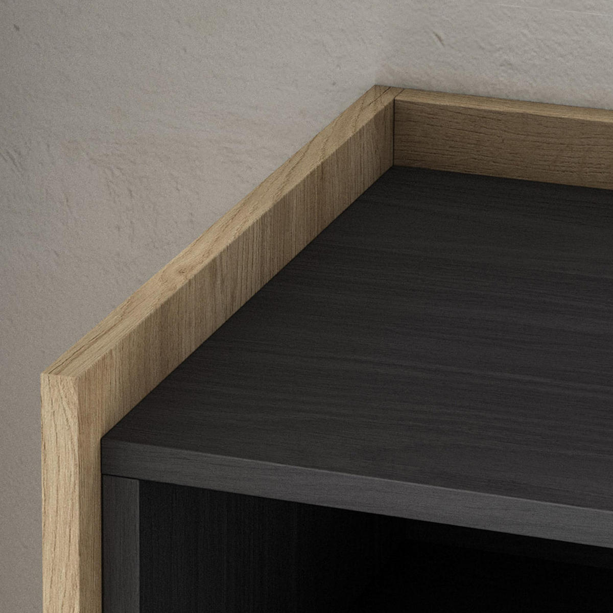 SIDEBOARD, Highboard, Schwarz Eiche, 260/37/80cm - Schwarz, Holzwerkstoff (260/80/37cm) - Skraut Home