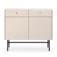 SIDEBOARD Divenos Greige 104 cm - Taupe/Goldfarben, Holzwerkstoff/Metall (104.4/89.4/39cm) - Selsey