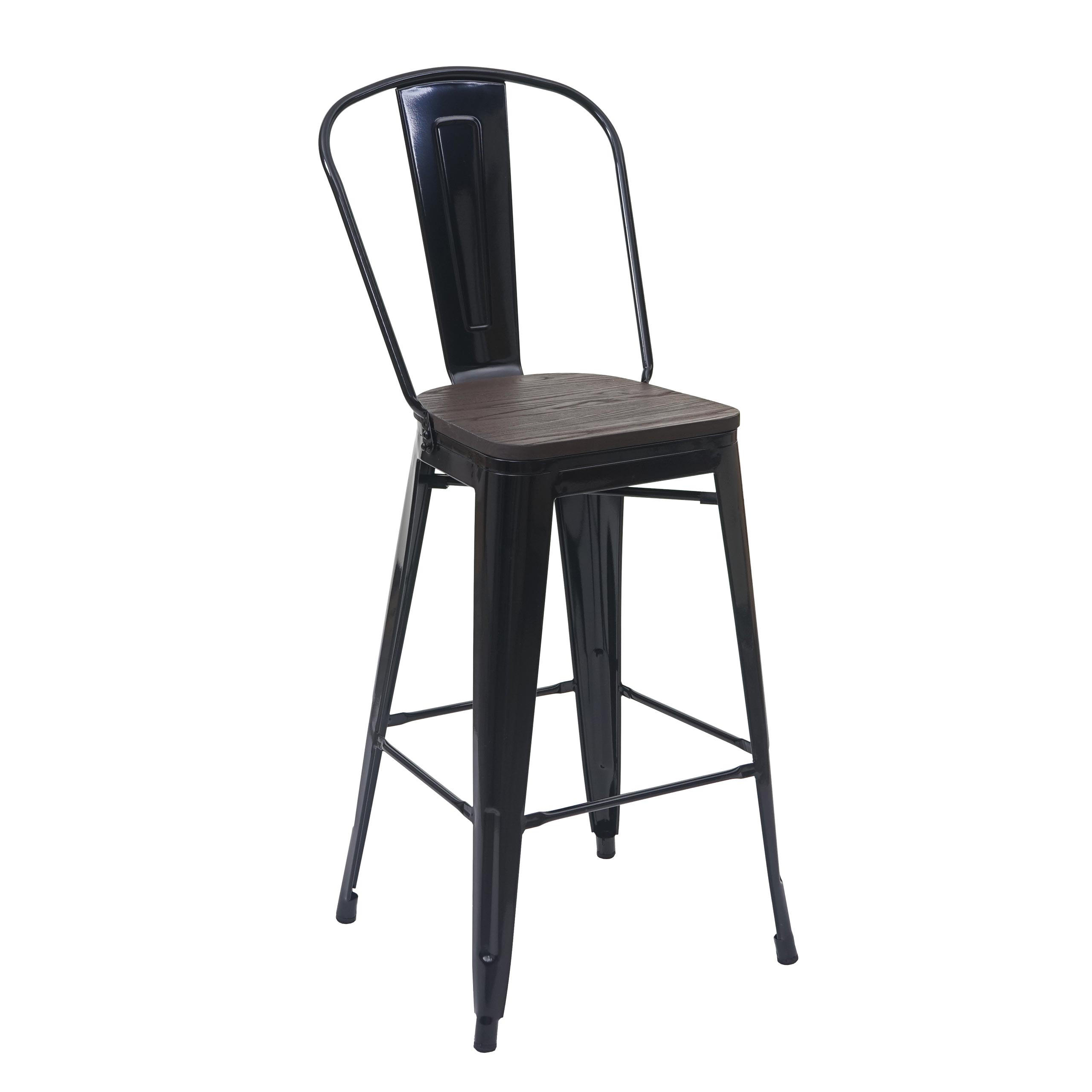 BARHOCKER INKL. HOLZ-SITZFLäCHE Schwarz - Schwarz, Holz (50/117/45cm) - MCW