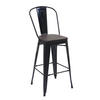 BARHOCKER INKL. HOLZ-SITZFLäCHE Schwarz - Schwarz, Holz (50/117/45cm) - MCW
