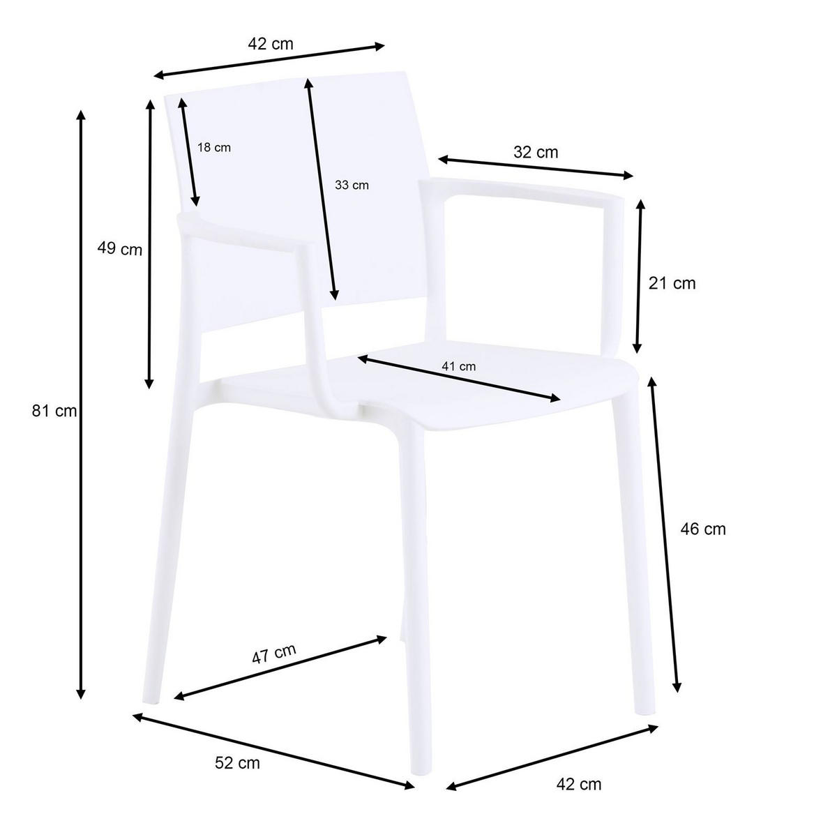 GARTENSTÜHLE TERRA 4er-Set weiß - Weiß, Textil (55/81/52cm) - IDIMEX