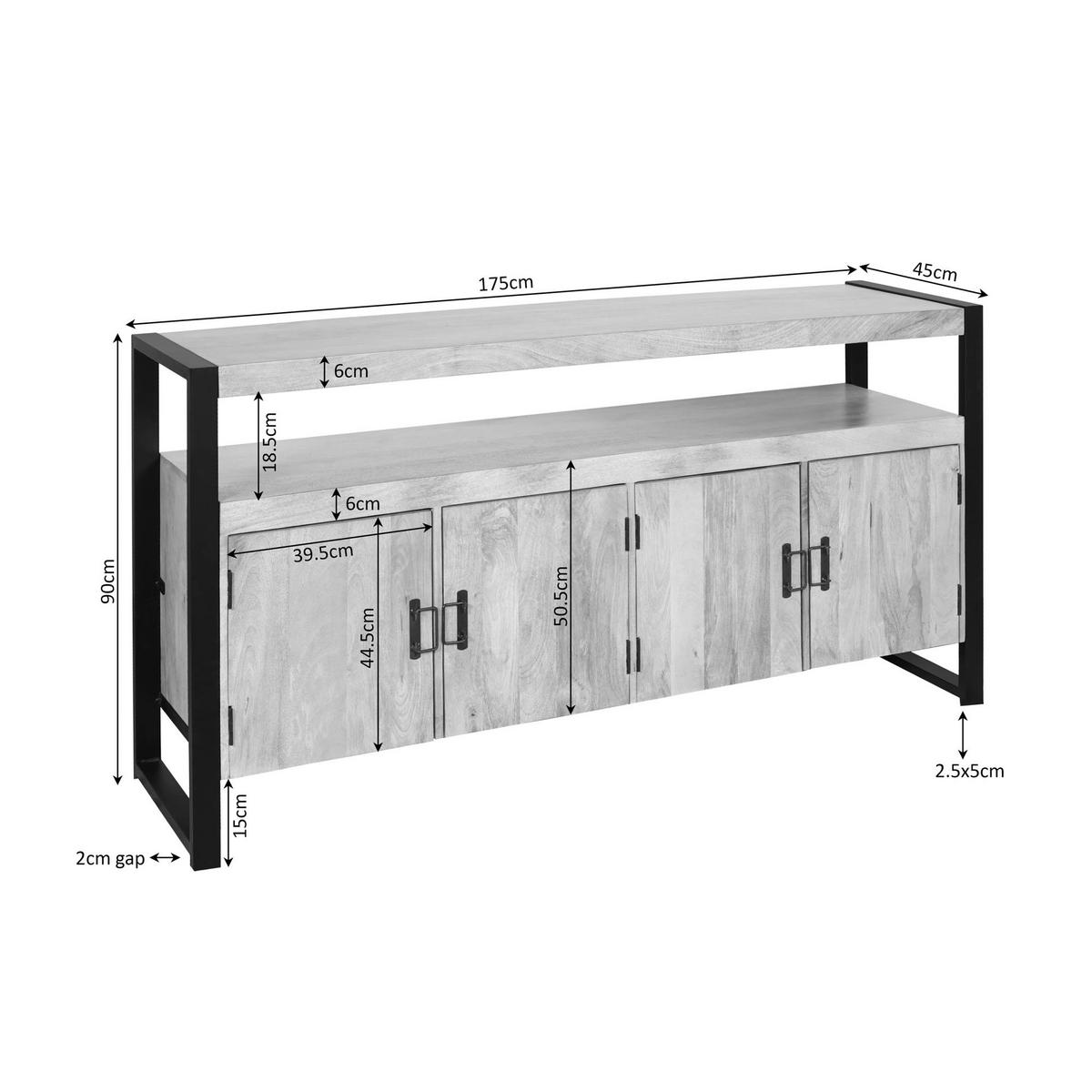 SIDEBOARD Britt Braun 45/175/90 cm - Braun, Holz (175/90/45cm) - Starfurn