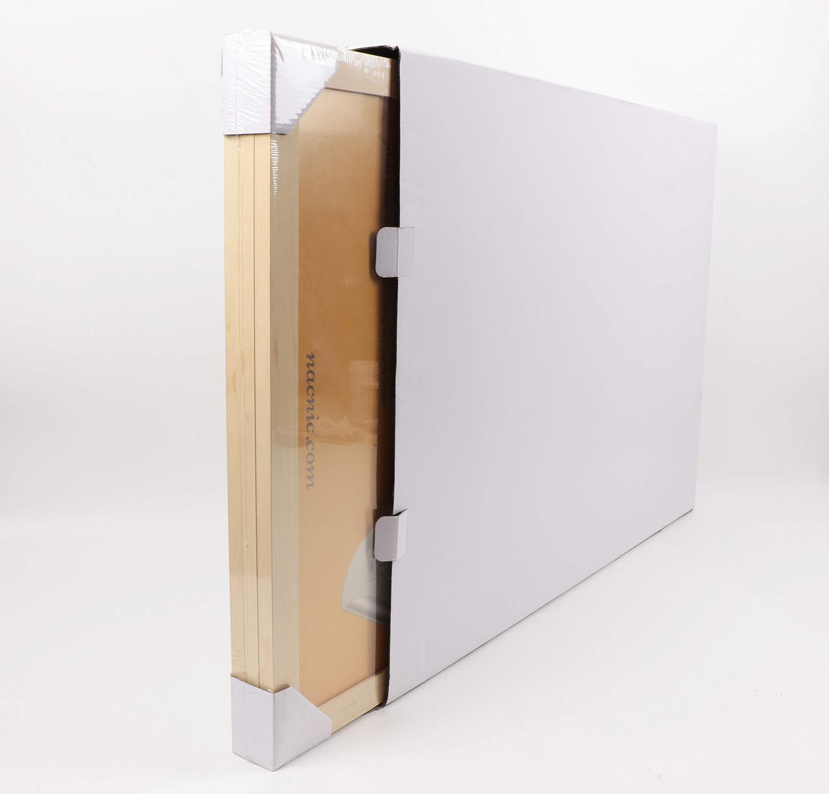 RAHMEN Set mit 3 aus MDF und Acrylglas Schutz und Aussteller für Fotografien, Bilder, Poster, Gemälde, Dekoration für Haus Farbe Hellholz A3 - Beige, Holz (29.7/3/42cm) - Nacnic