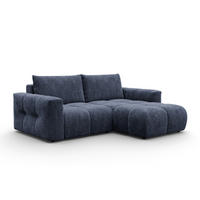 ECKSOFA VERONA 3-Sitzer rechts, Marineblau - Blau/Schwarz, Holz/Textil (224/173cm) - Courtois Laville