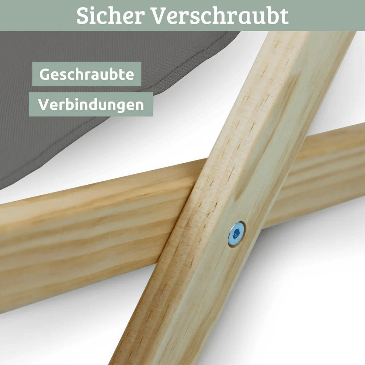 SONNENLIEGE Holz klappbar FRIEDA 2er Set Liegestuhl Anthrazit - Anthrazit, Holz (59/80/90cm) - DELUKE