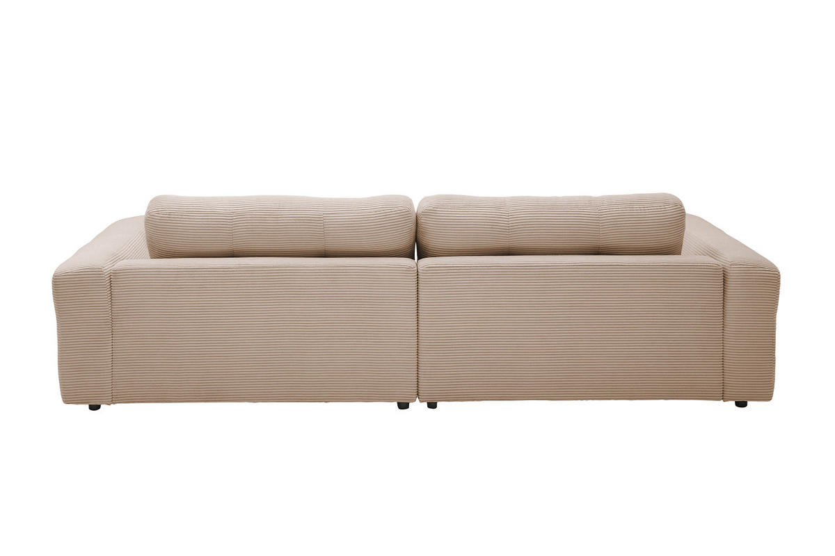 ECKSOFA MIKA Taupe Cord - Taupe/Schwarz, Kunststoff/Textil (276/167cm) - KAWOLA