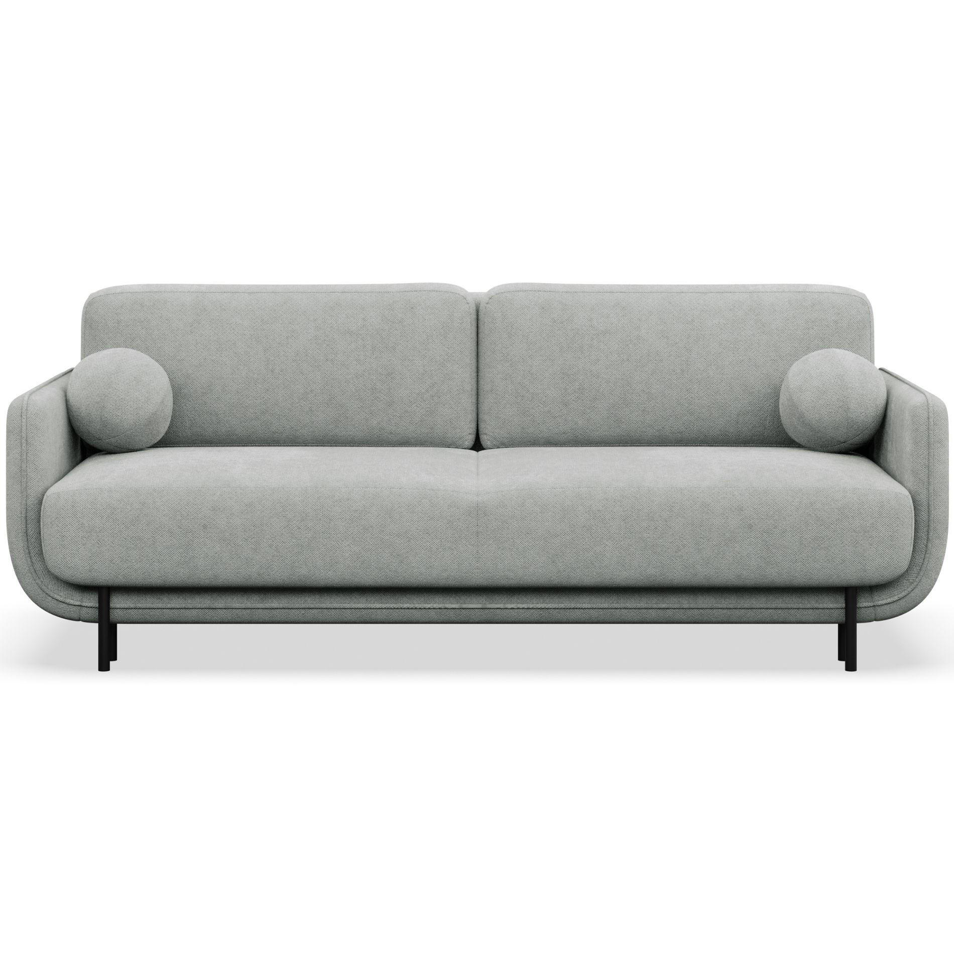 SCHLAFSOFA Ovals Hellgrau - Hellgrau/Schwarz, Textil/Metall (236/95/96cm) - Selsey