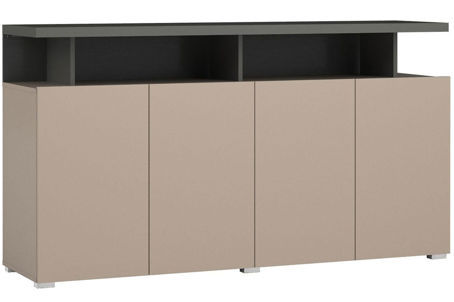 SIDEBOARD Serio Congo / anthrazit 152,5 / 40 / 84cm - Beige/Anthrazit, Holzwerkstoff (152.5/84/40cm) - Feldmann-Wohnen