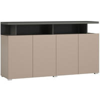 SIDEBOARD Serio Congo / anthrazit 152,5 / 40 / 84cm - Beige/Anthrazit, Holzwerkstoff (152.5/84/40cm) - Feldmann-Wohnen