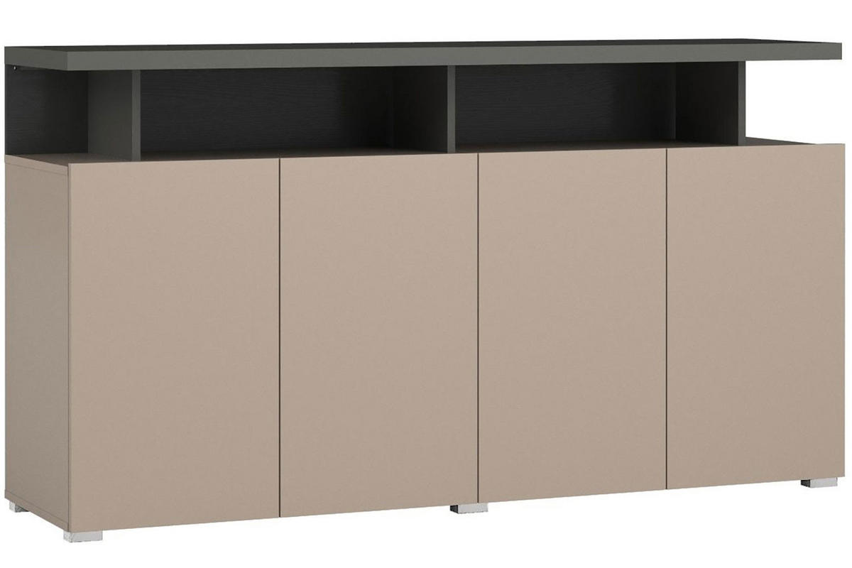 SIDEBOARD Serio Congo / anthrazit 152,5 / 40 / 84cm - Beige/Anthrazit, Holzwerkstoff (152.5/84/40cm) - Feldmann-Wohnen