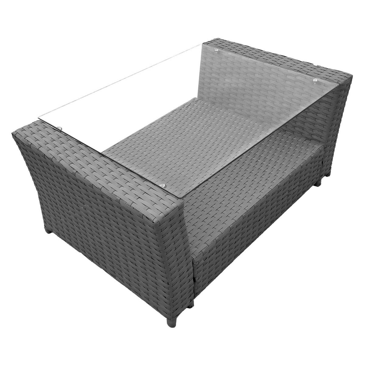 GARTENMÖBEL Comino Grau 4 Plätze - Grau, Metall - Happy Garden