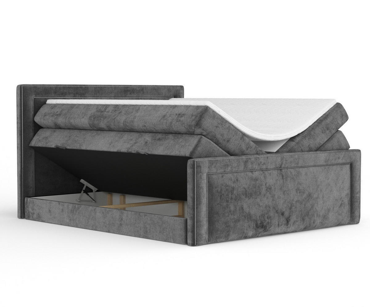 BOXSPRINGBETT Luxora Anthrazit 200/200 cm - Anthrazit/Schwarz, Holz/Holzwerkstoff (200/200cm) - Maison de Reve