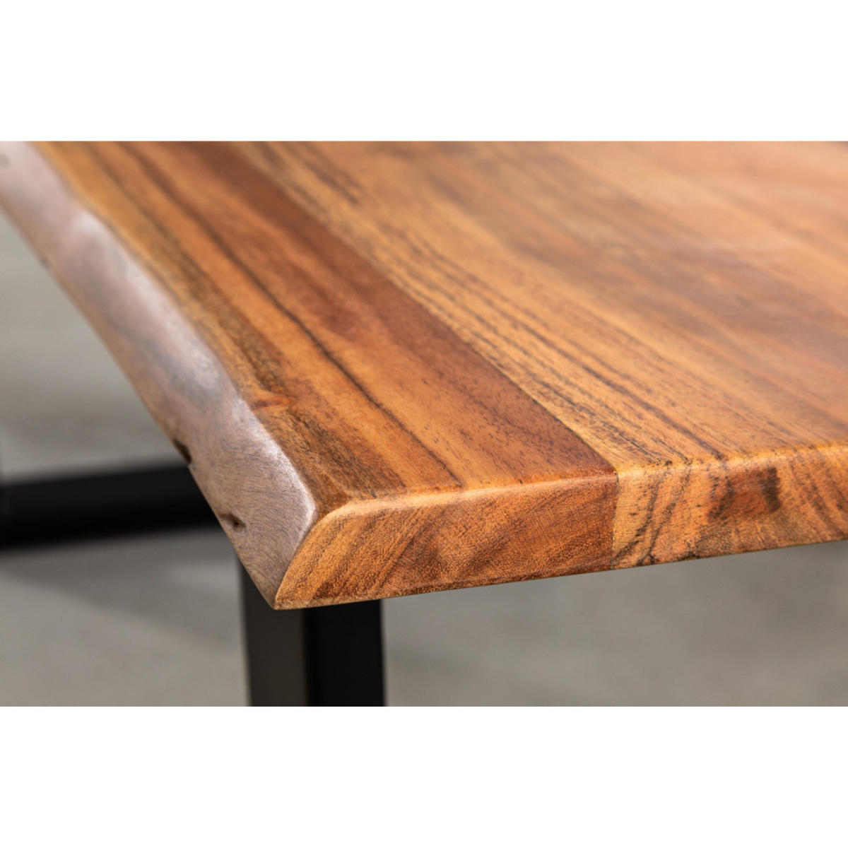 COUCHTISCH MAMMUT Akazie Natur, Schwarz 120 cm - Braun, Holz (60/120/45cm) - riess-ambiente