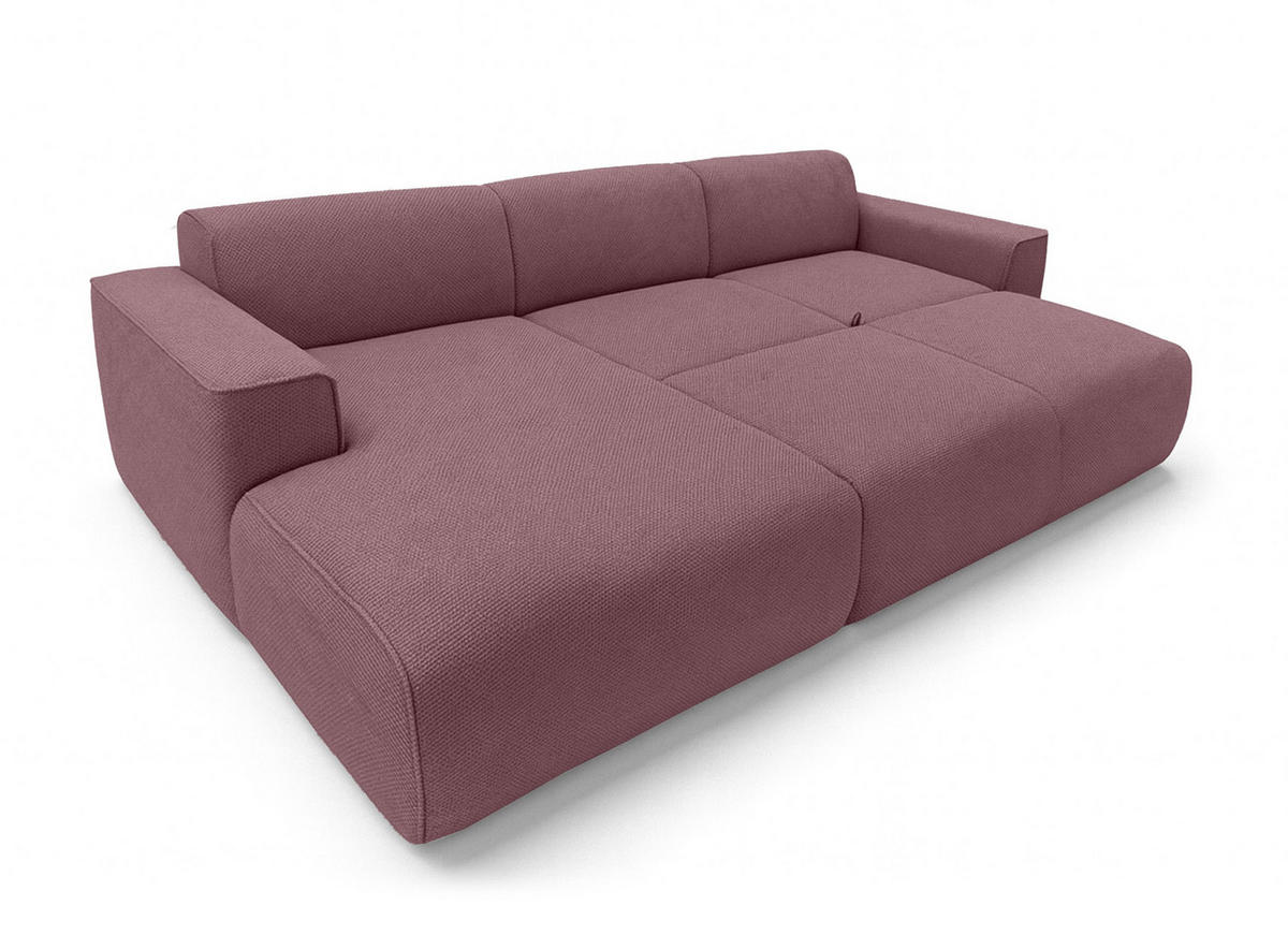 ECKSOFA L Form Ruyam Altrosa 310/165/78 cm – Schlaffunktion Links - Dunkelgrau/Schwarz, Kunststoff/Textil (170/310cm) - AX Living
