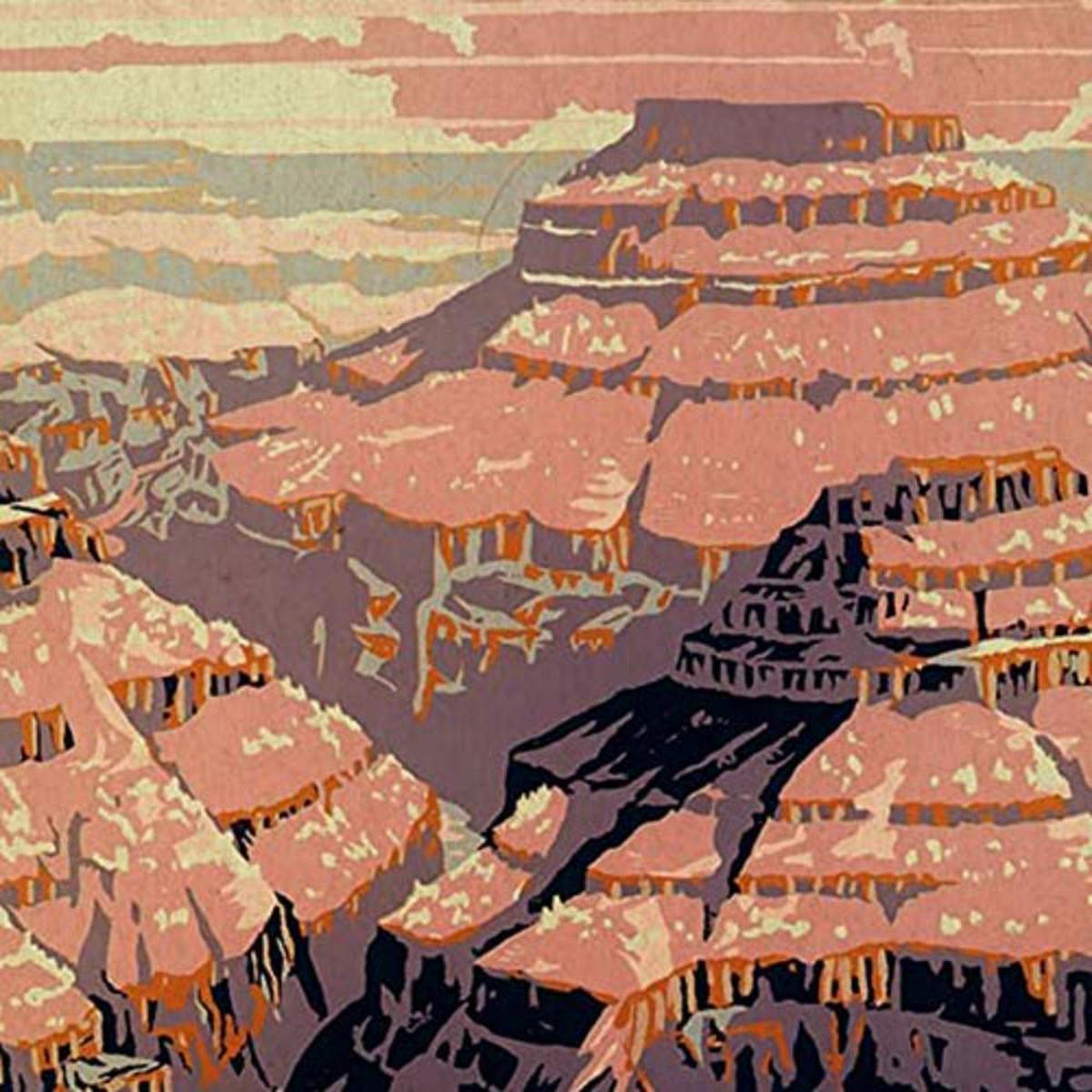 POSTER Set mit 4 Weinleseblätter von Bergen und Flüssen A3 Rahmenlos - Klar, Papier (29.7/3cm) - Nacnic