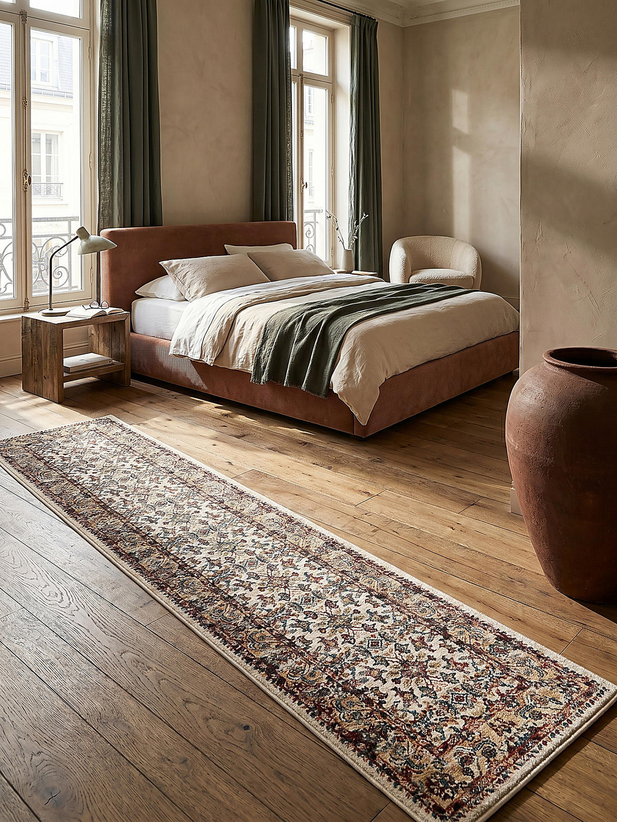 KURZFLORTEPPICH GLAZERT, orientalisch, Natur, 66 x 300 cm - Naturfarben, Textil (300/66cm) - KADIMA DESIGN