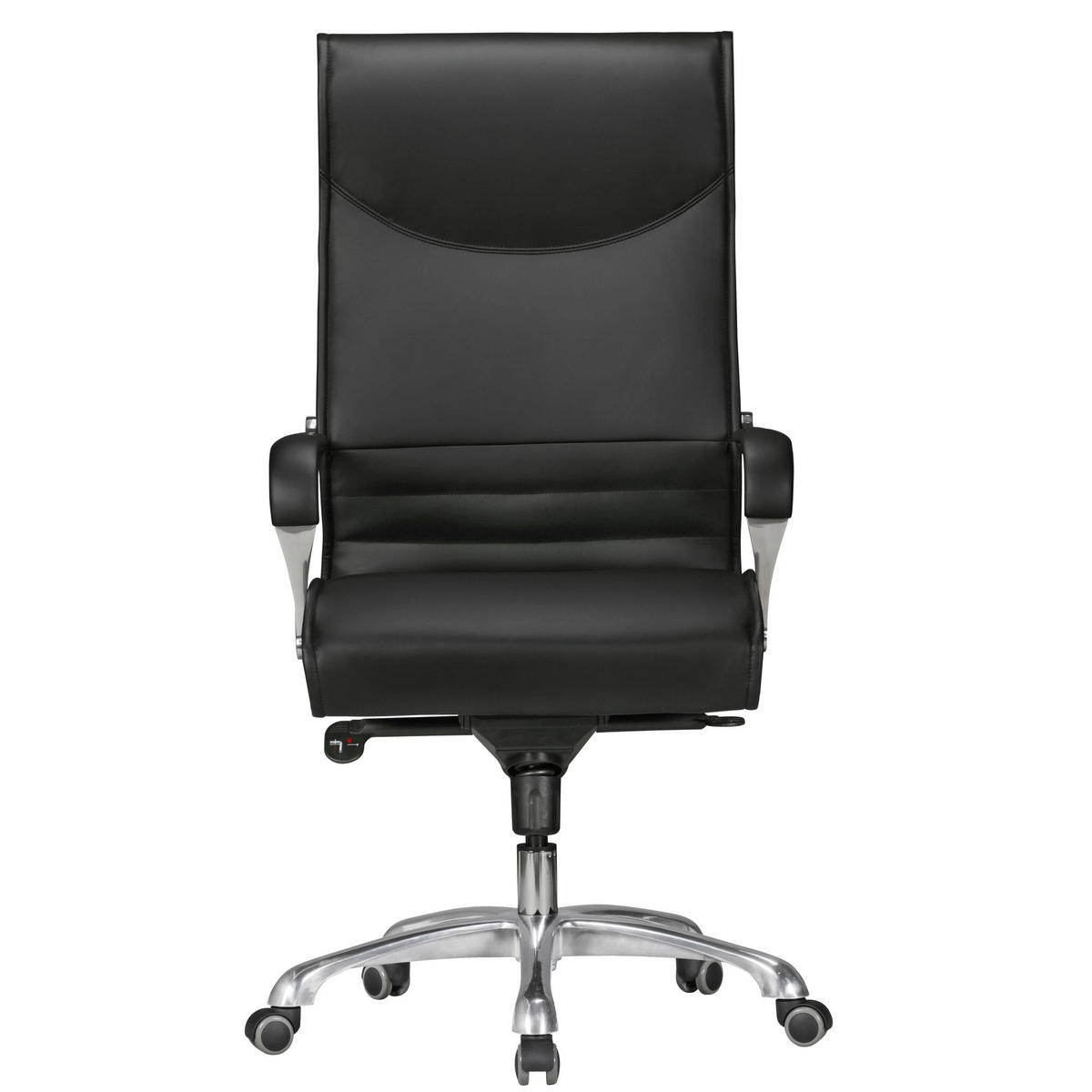 CHEFSESSEL XXL Kunstleder ergonomisch höhenverstellbar bis 150 kg VENGA, Schwarz 61x60x126 cm - Silberfarben/Schwarz, Kunststoff/Textil (61/126/60cm) - KADIMA DESIGN