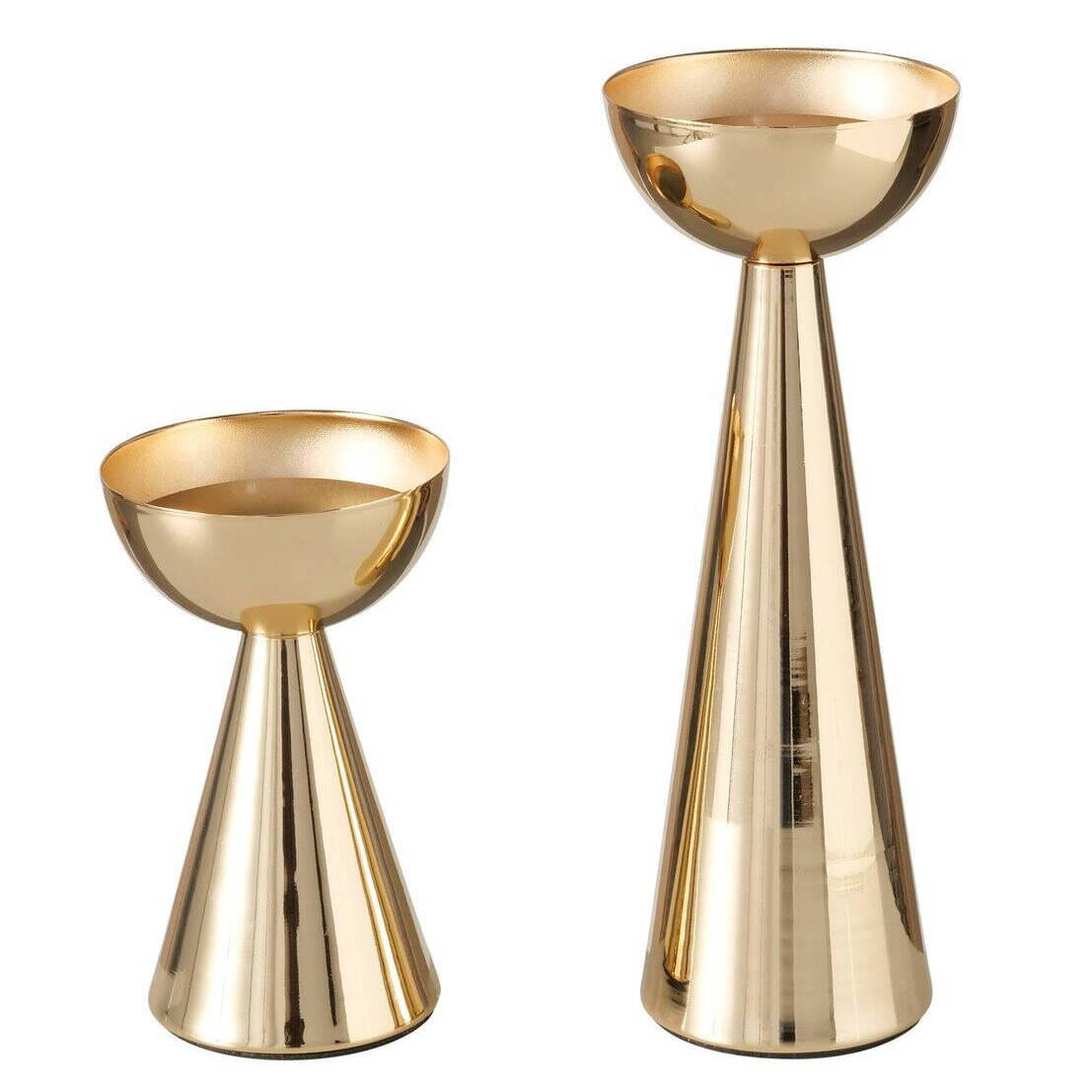 KERZENHALTER Luena 2er-Set - Goldfarben, Metall (9/25/9cm) - Boltze Home