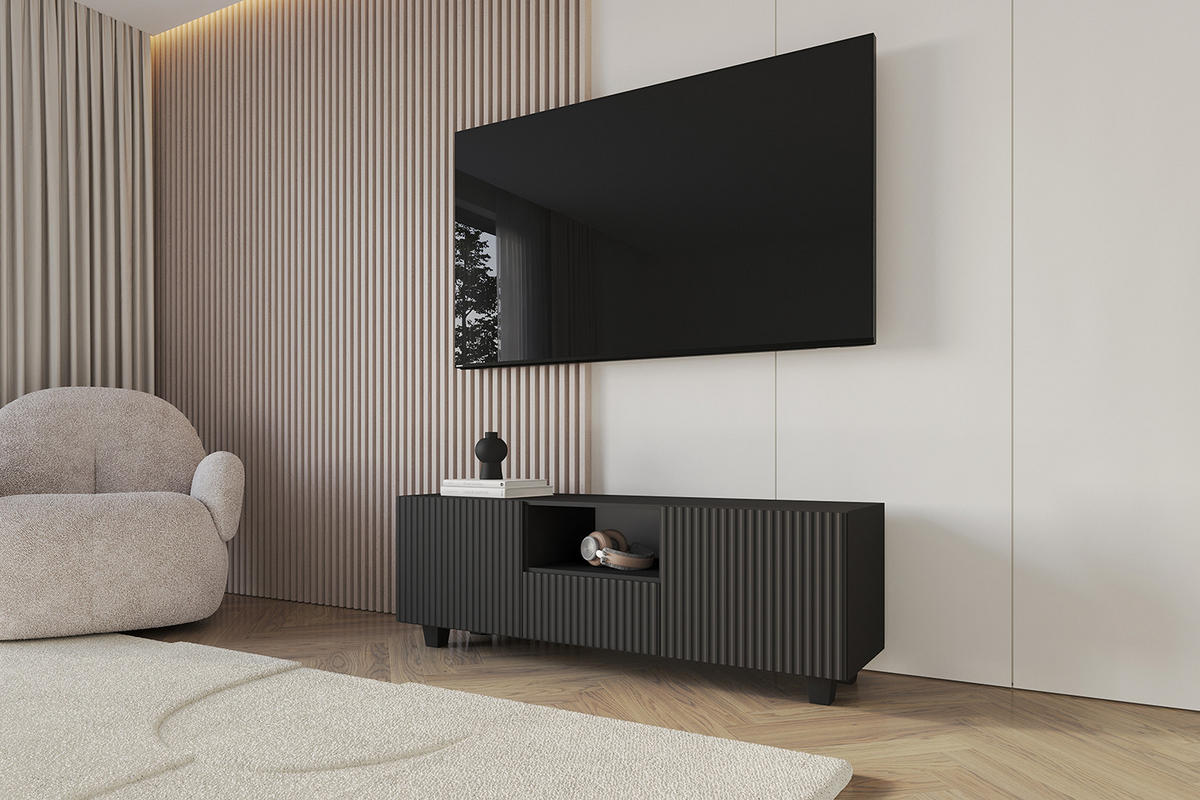 LOWBOARD NOA-2-S 140x50x41 cm - Schwarz - Schwarz, Holzwerkstoff (140/50/41cm) - ALTDECOR