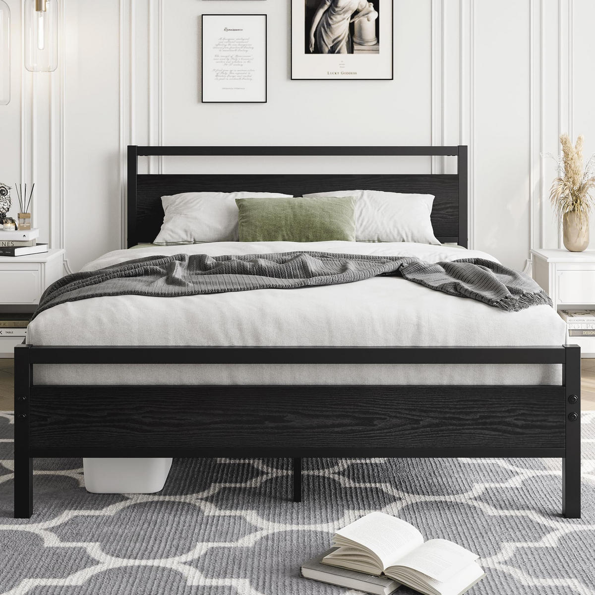 METALLBETT 120/200 cm DE-33024 mit Lattenrost und Stauraum Schwarz - Schwarz, Metall (120/200cm) - ComfortXL