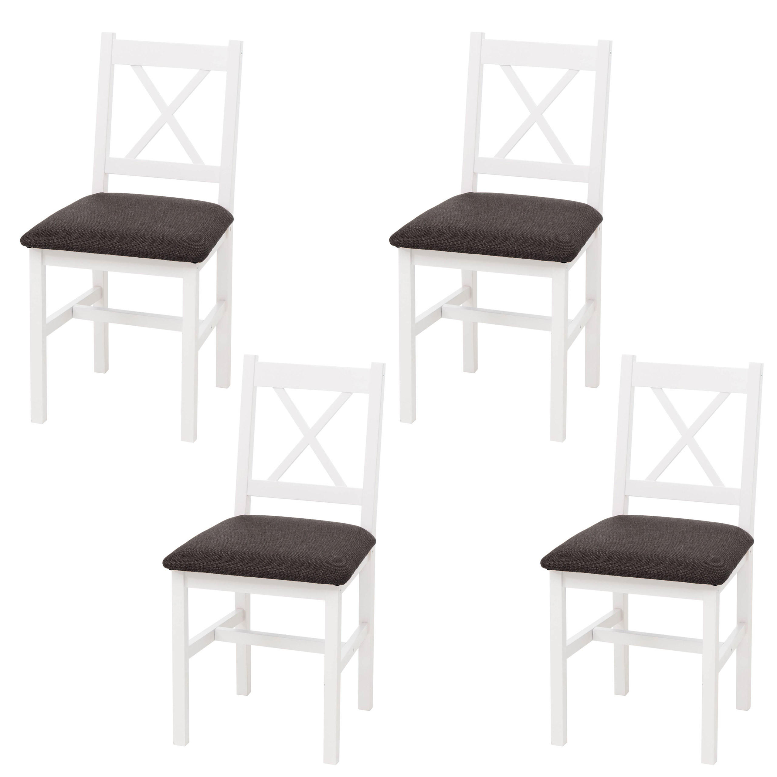 ESSZIMMERSTUHL Weiß, Schwarz 4er-Set - Schwarz/Weiß, Holz (43/85/44cm) - MCW