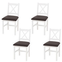 ESSZIMMERSTUHL Weiß, Schwarz 4er-Set - Schwarz/Weiß, Holz (43/85/44cm) - MCW