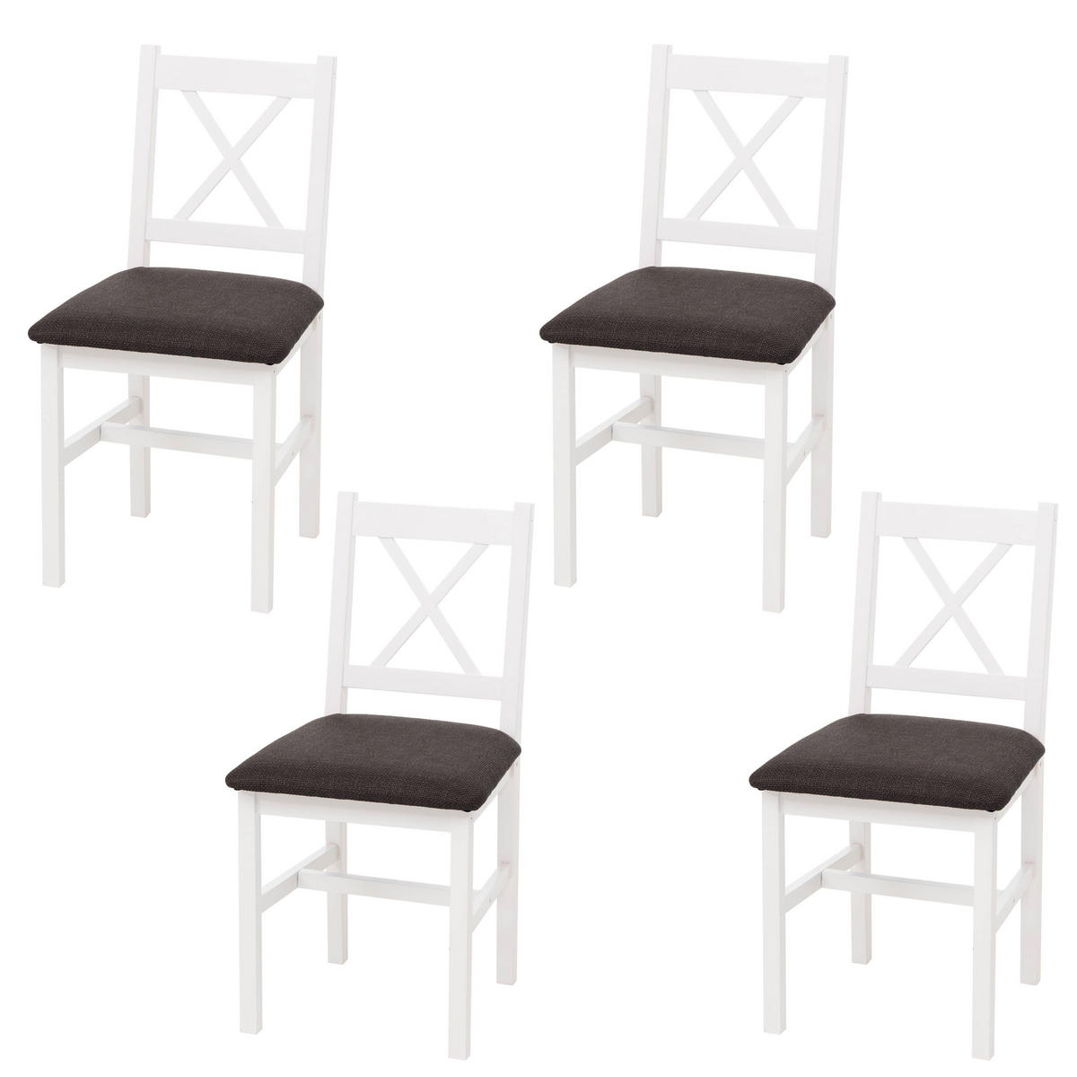 ESSZIMMERSTUHL Weiß, Schwarz 4er-Set - Schwarz/Weiß, Holz (43/85/44cm) - MCW