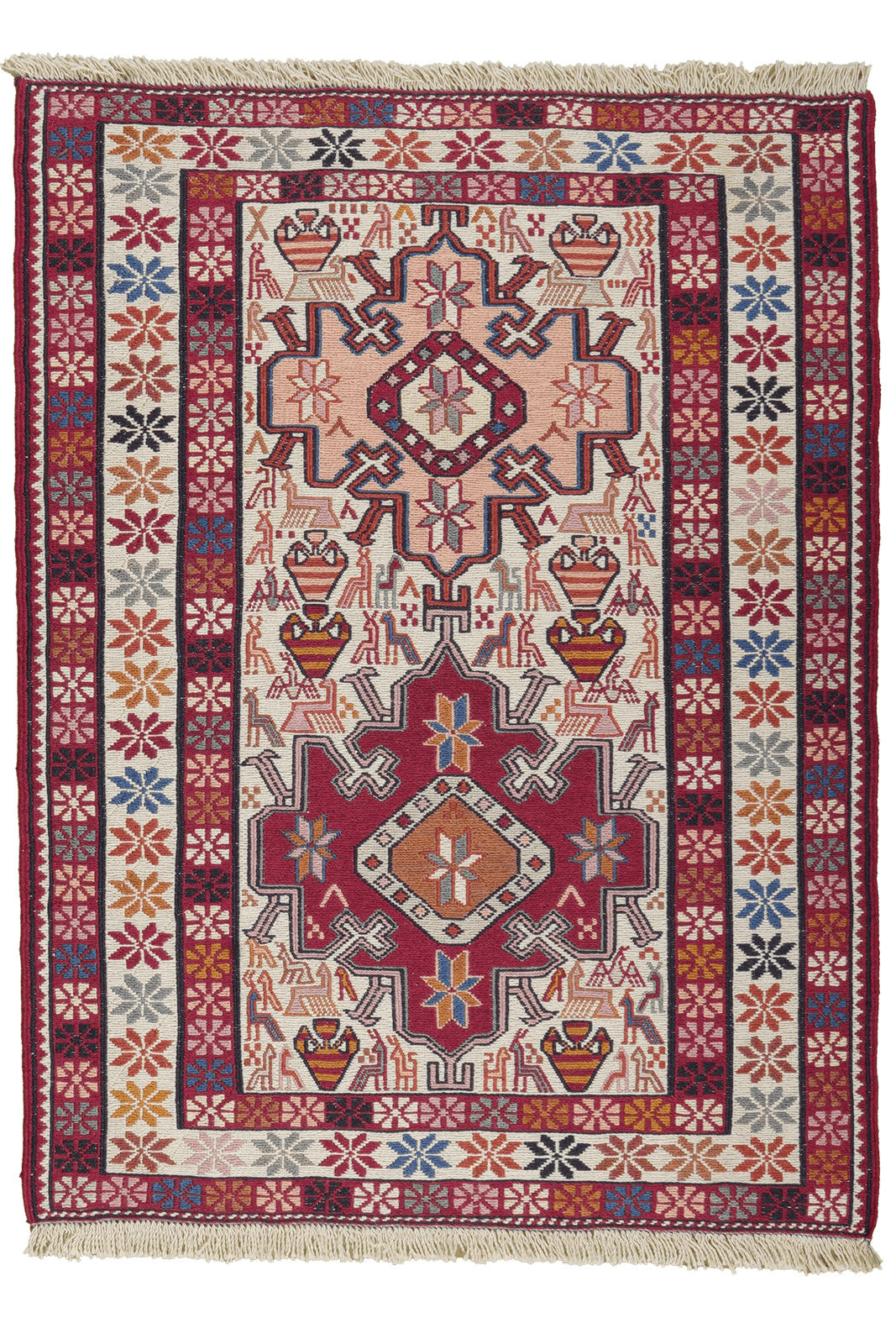 Looma Kelim-Teppich Beige 78x103 cm