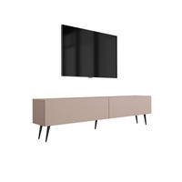 TV-SCHRANK : Karamellbraun, 170 x 52 x 32 cm, schwarze Beine - Schwarz/Braun, Holzwerkstoff/Metall (170/52/32cm) - 3XE LIVING