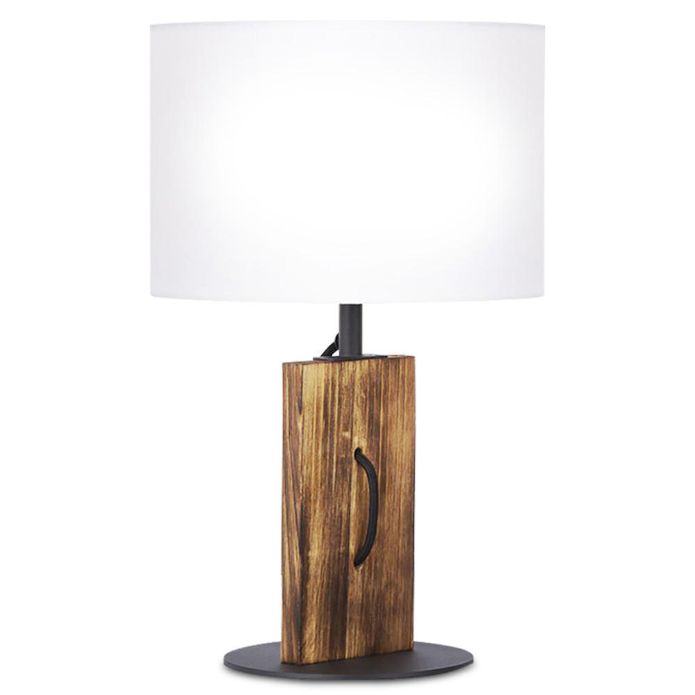 LED TISCHLEUCHTE Pinienholz Braun - Braun, Textil (25/25/40.2cm) - Nowa