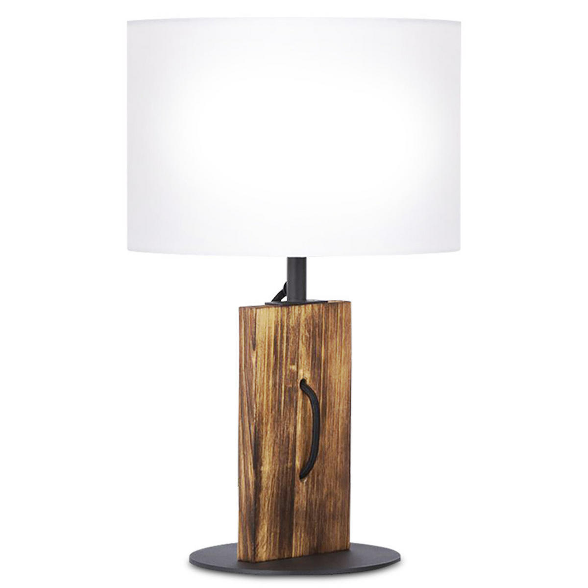 LED TISCHLEUCHTE Pinienholz Braun - Braun, Textil (25/25/40.2cm) - Nowa