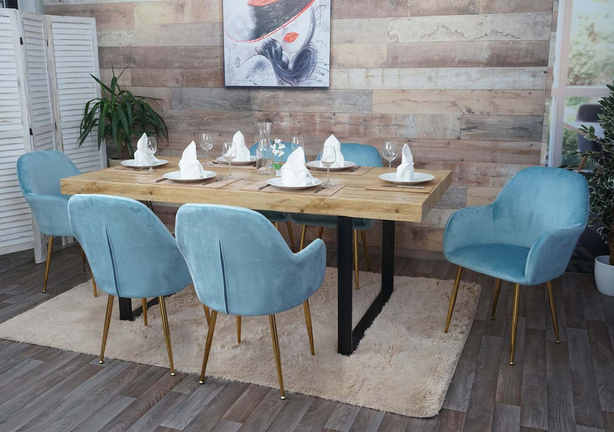 ESSZIMMERSTUHL Hellblau 2er-Set - Hellblau, Textil (57/83/57cm) - MCW