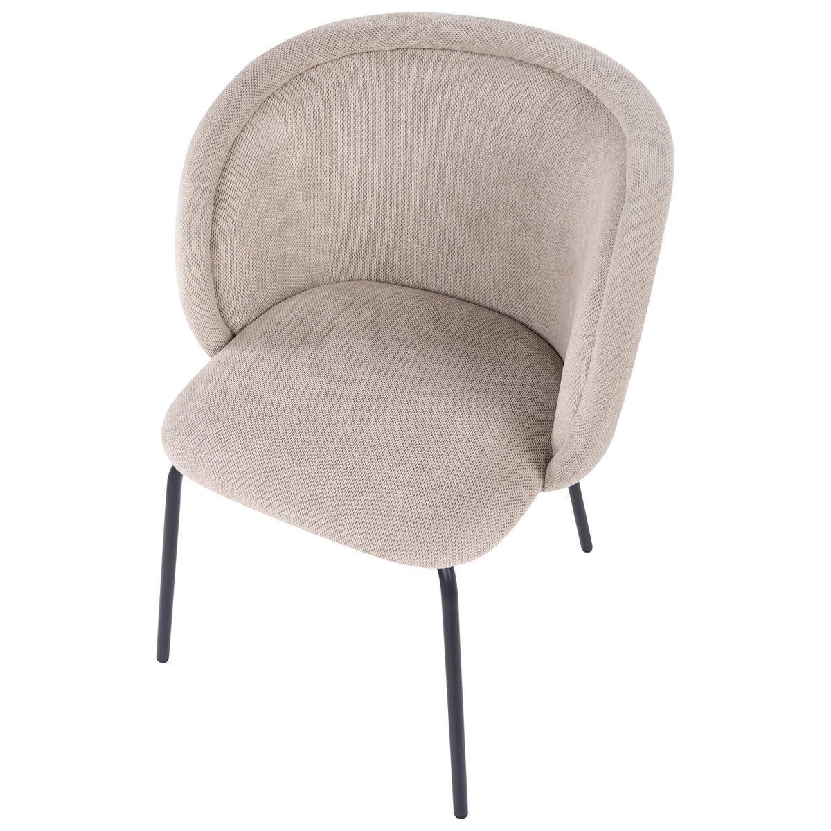 ESSZIMMERSTUHL 2er Set Stoff Taupe Sarasota - Taupe, Textil/Metall (60/79/60cm) - Beliani