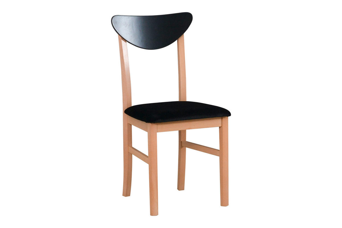 STUHL 2er Set Leo 2, Buchefarben - Buchefarben/Schwarz, Holz (43/86/40cm) - Leaf Design
