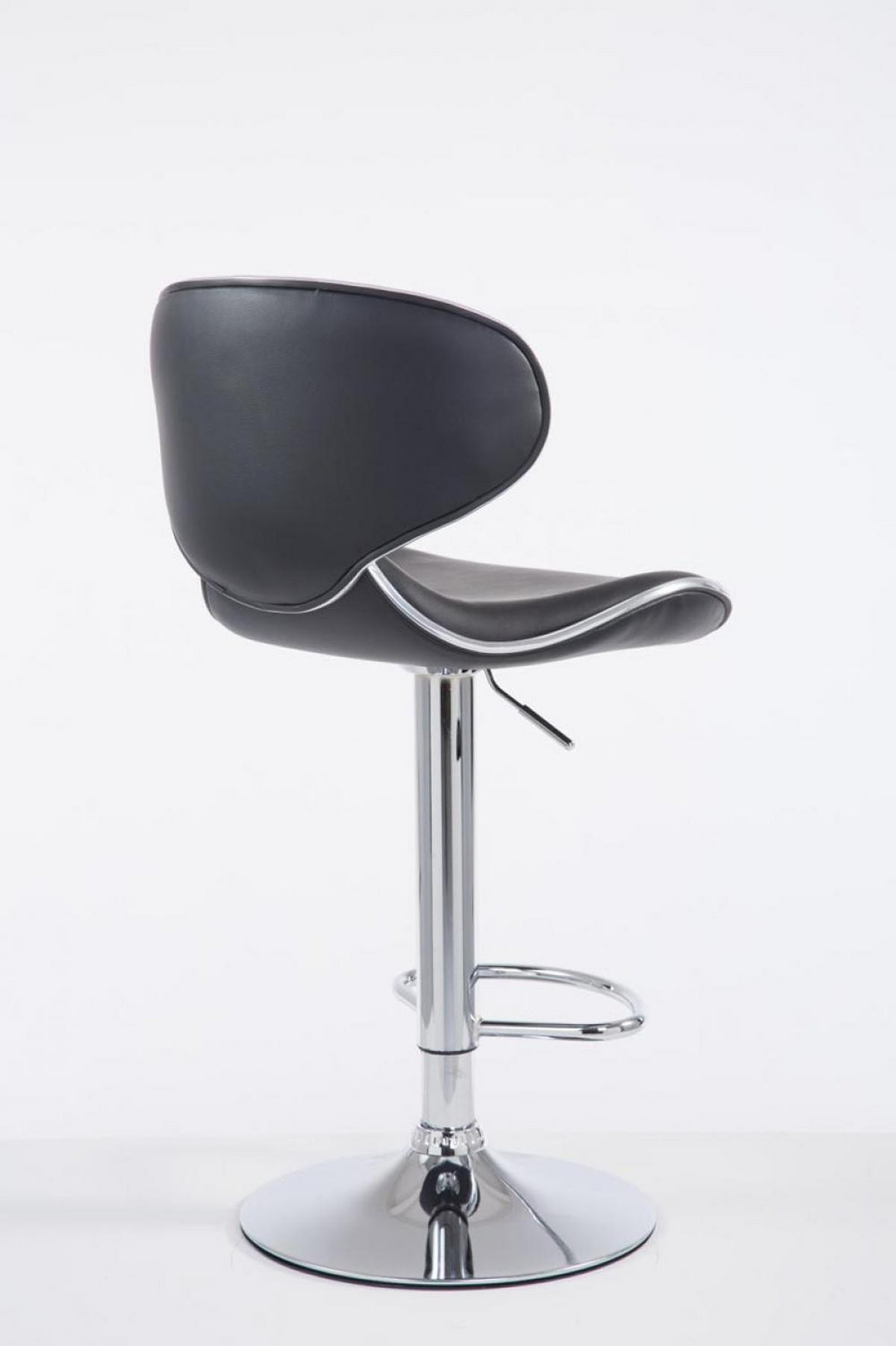 BARHOCKER Lederlook schwarz - Chromfarben/Schwarz, Textil/Metall (46/88/49cm) - CLP