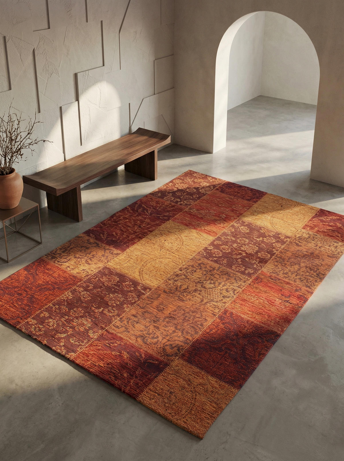 TEPPICH Jacquard-Vintage, elegant COQUET OPAL, Orange 200x290 cm - Orange, Textil (200/290cm) - KADIMA DESIGN