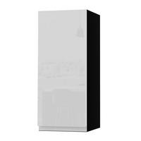 HÄNGESCHRANK Florence W2/30 Schwarz / RAL 9003 signalweiß HG 30 / 32,5 / 72cm - Türanschlag links - Weiß Hochglanz/Schwarz, Holz/Holzwerkstoff (30/72/32.5cm) - Feldmann-Wohnen