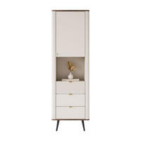 REGAL schmal AUTUMN 1D3S mit Schubladen, Kaschmir / Nussbaum - Beige, Holzwerkstoff (60/191/40cm) - Lookway