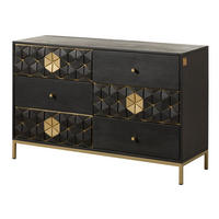 SIDEBOARD Mango 122x40x77 grau geölt DIAMOND #109 - Grau, Holz (122/77/40cm) - Massivmoebel24