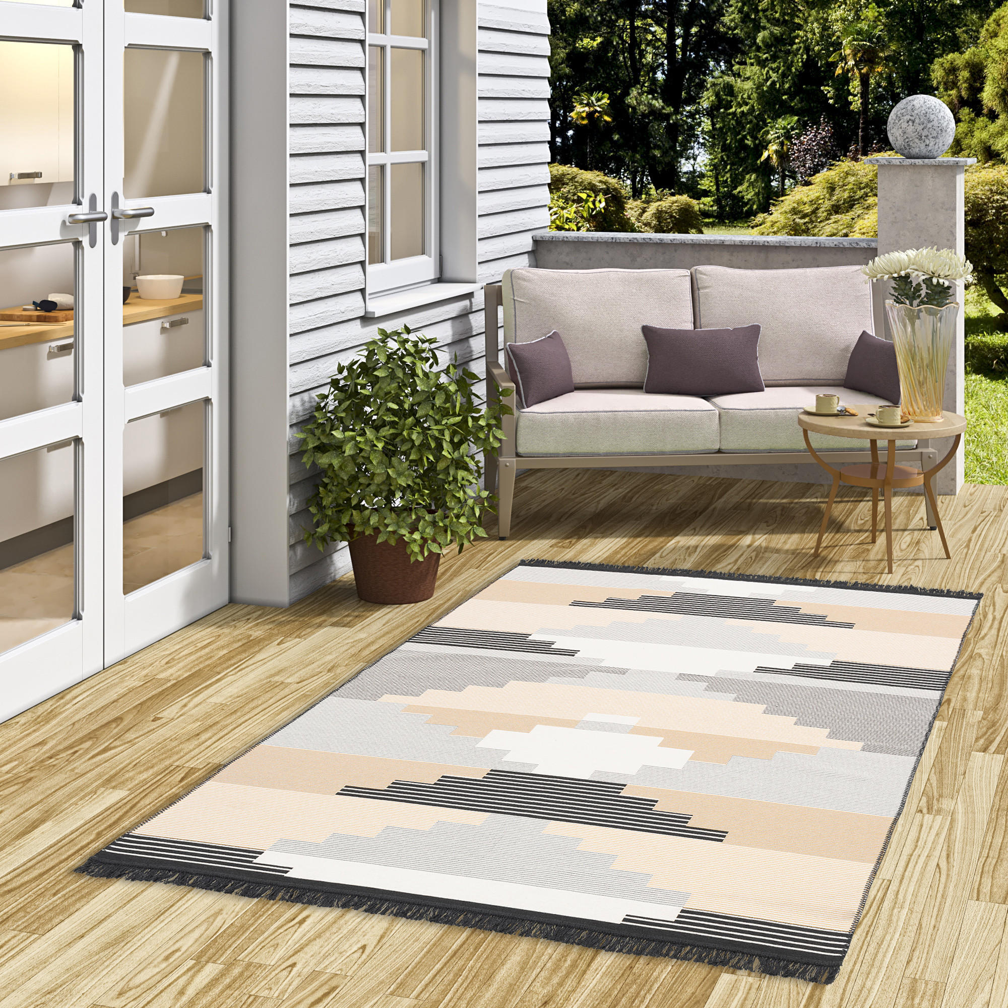 Thumbnail - Pergamon Teppich, Grau, Beige, Textil, 200x290 cm, Teppiche & Böden, Teppiche