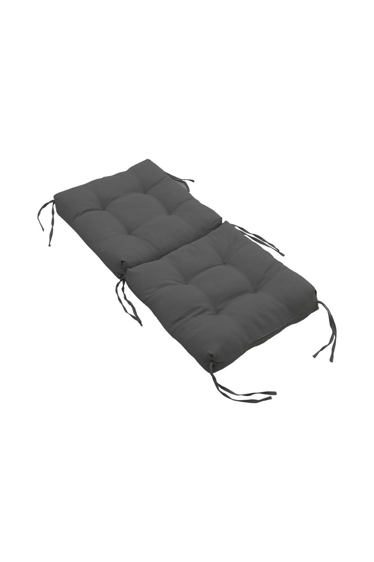 GARTENSTUHLAUFLAGE aus Polyester in Dunkelgrau mit tiefer Sitzfläche für Innen- und Außenmöbel 110 cm L x 50 cm - Dunkelgrau, Textil (50/110cm) - Livingandhome