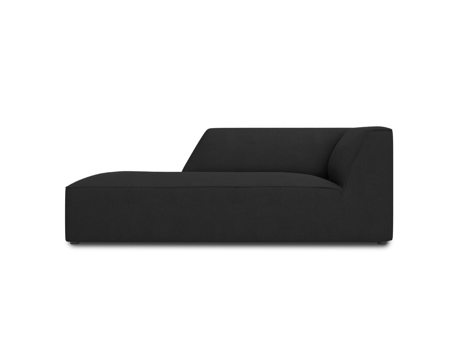 CHAISELONGUE links Ruby aus strukturiertem Stoff schwarz - Schwarz, Textil (180/69/93cm) - Micadoni