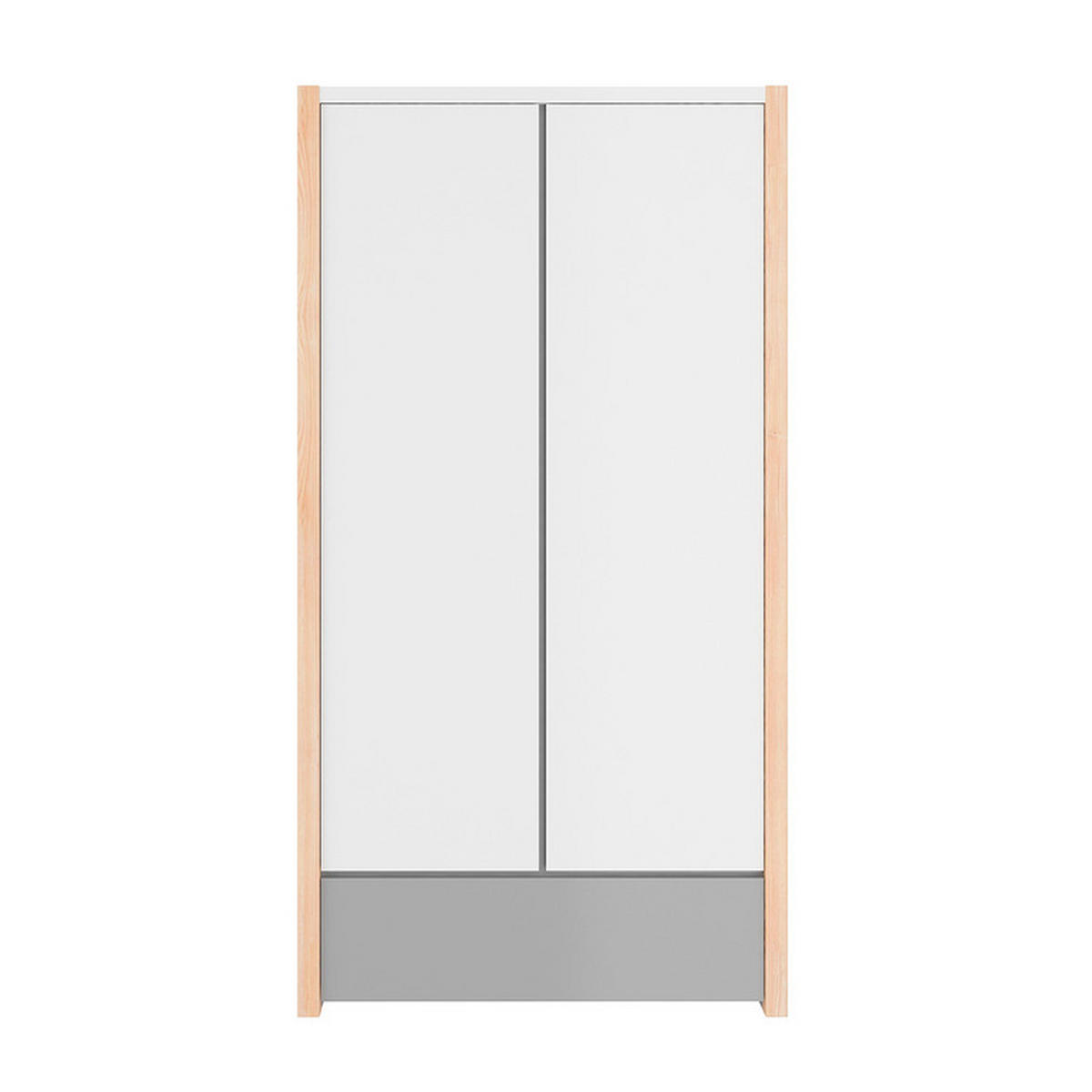 SKŘÍŇ 2DVEŘOVÁ Bílá a šedá - bílá, kompozitní dřevo (100/190/50cm) - Petits-meubles