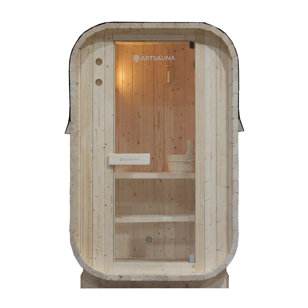 FASSSAUNA Nolvik S inkl. Zubehör-Set - Naturfarben, Holz (128/194/120cm) - Artsauna
