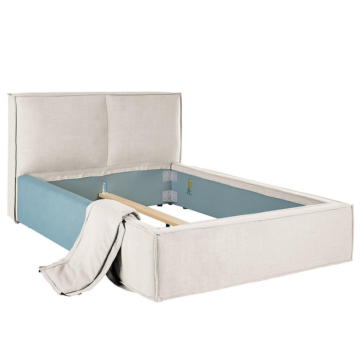 POLSTERBETT - Weiß, Textil (180/200cm) - home24