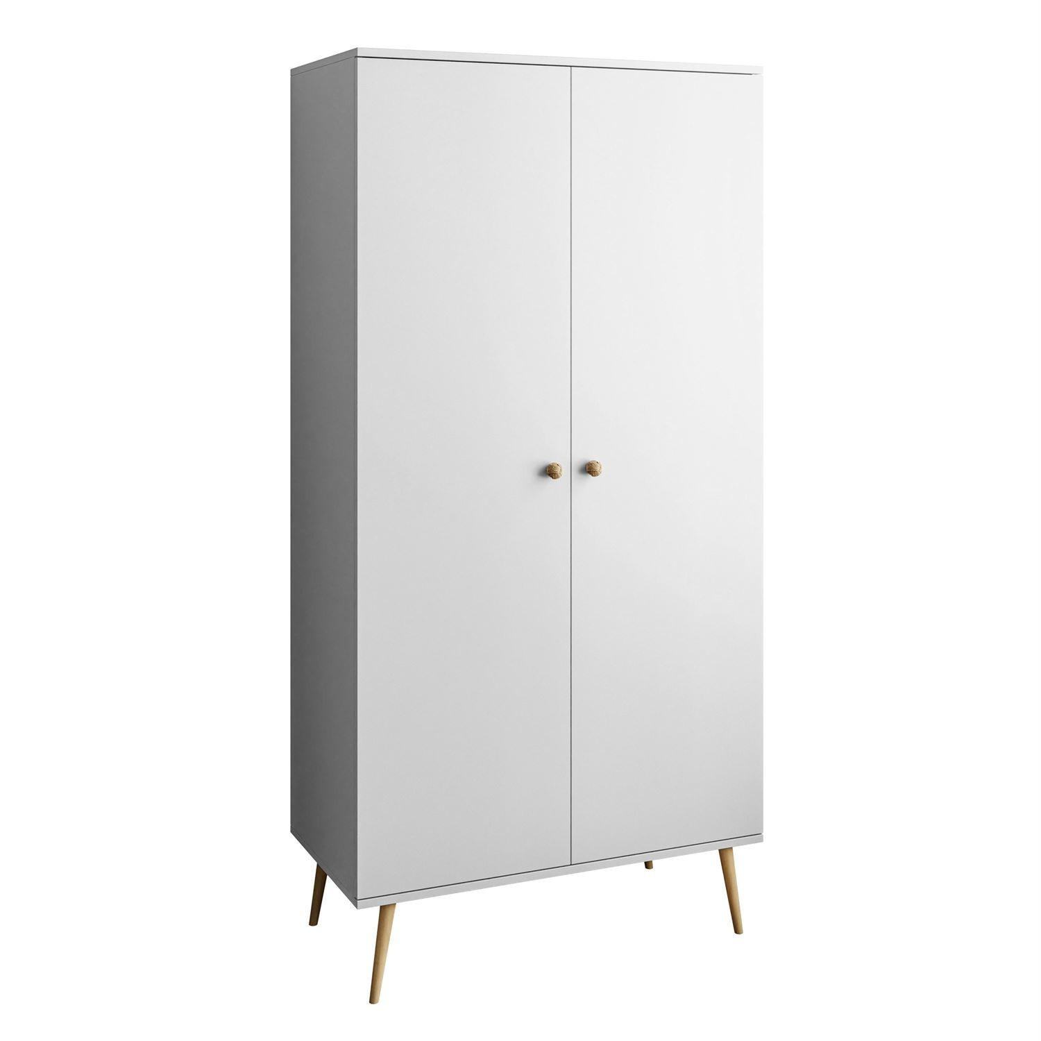 KLEIDERSCHRANK Zweitüriger HARMONY Weiß - Weiß, Holzwerkstoff (100/202/52cm) - Lookway