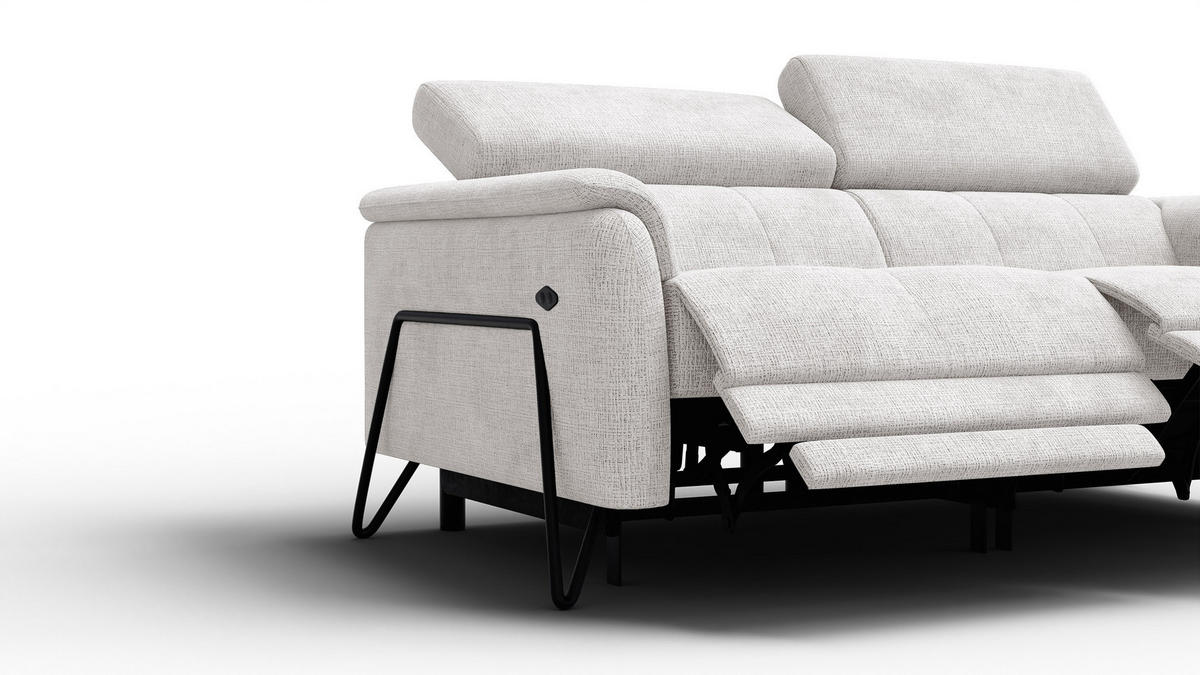 RELAXSOFA RODEN 3-Sitzer, creme - Creme, Holz/Textil (194/82/103cm) - Courtois Laville