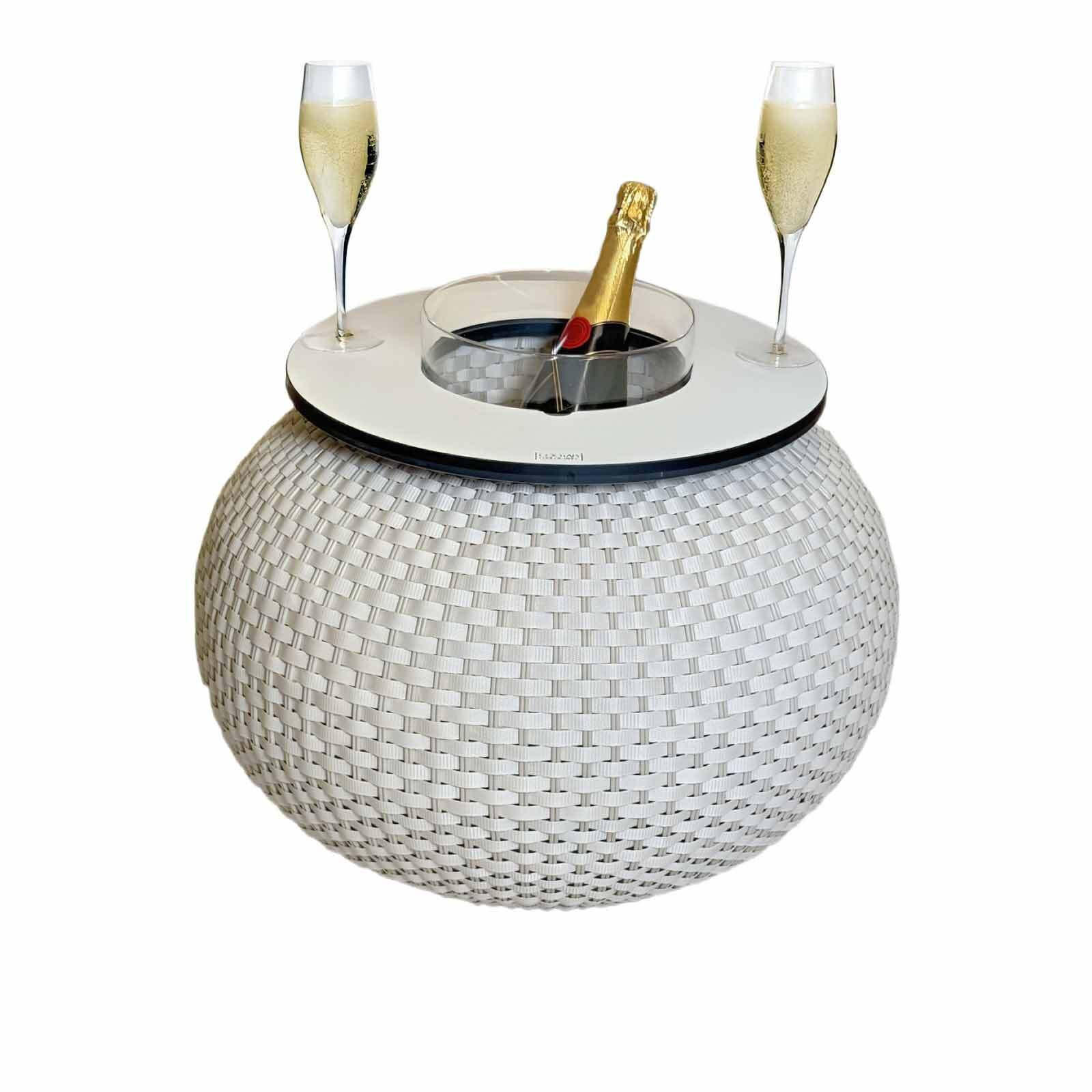 BEISTELLTISCH MIT ACRYL-KÜHLER Milano Champagner 40 cm - Champagner, Kunststoff (55/55/40cm) - COOTAB Cooler Table