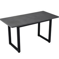 ESSTISCH im Industriestil in Schwarz/Grau mit Stahlgestell und großzügiger Tischplatte,140/70/75 cm - Schwarz, Holzwerkstoff (140/70/75cm) - Flora Grace